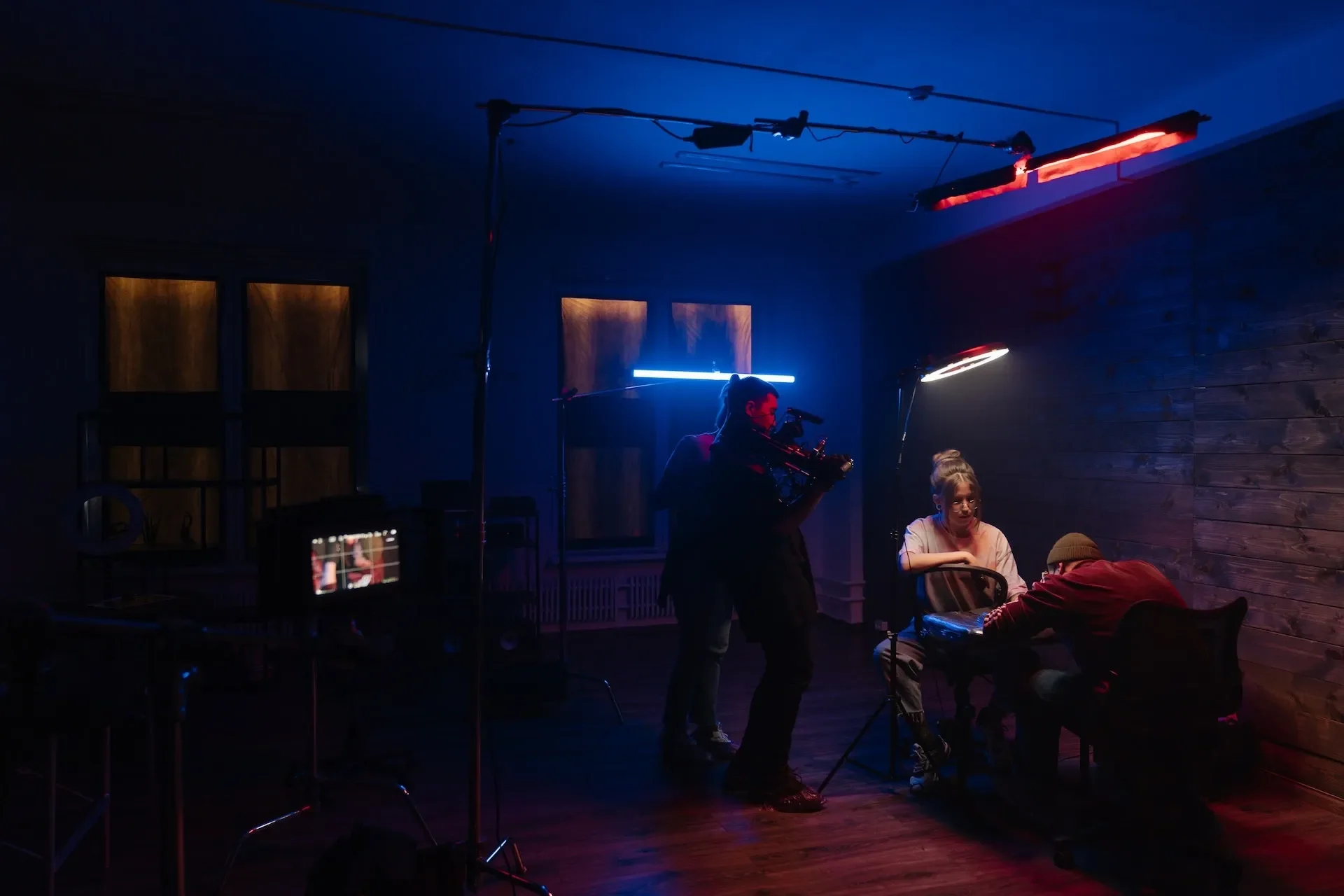 filmando un guion de YouTube