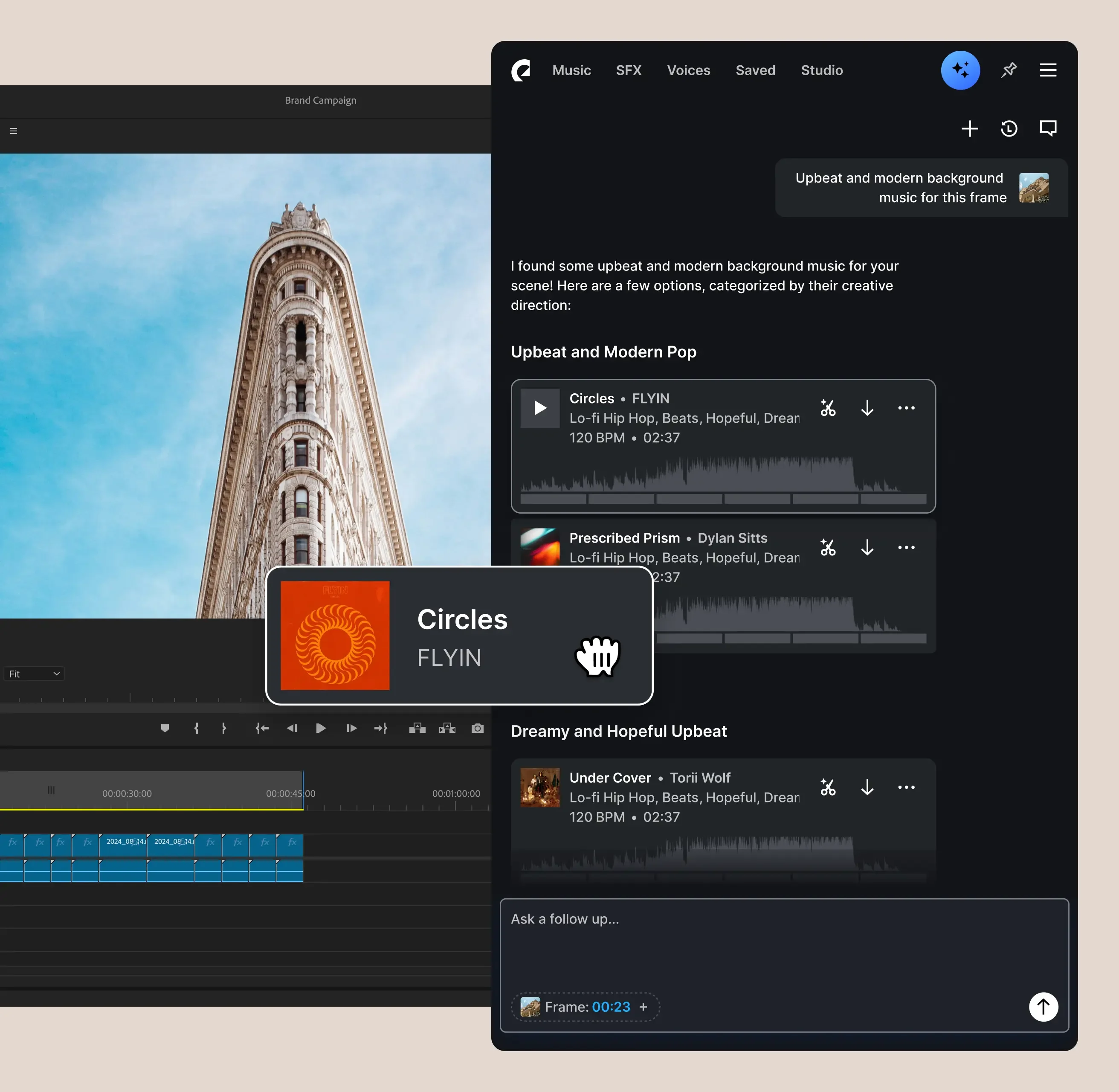 Prompt like you talk - Epidemic Sound Assistant - AI-powered conversational music search tool